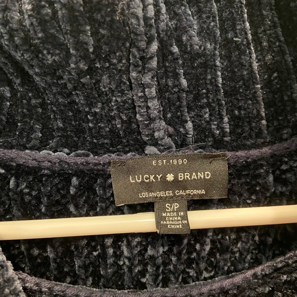 Lucky Brand Chenille cowl neck sweater turtleneck blue - Picture 9 of 9